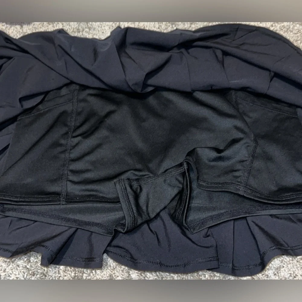 Alo Yoga Varsity Mini Tennis Skirt Black Size Small